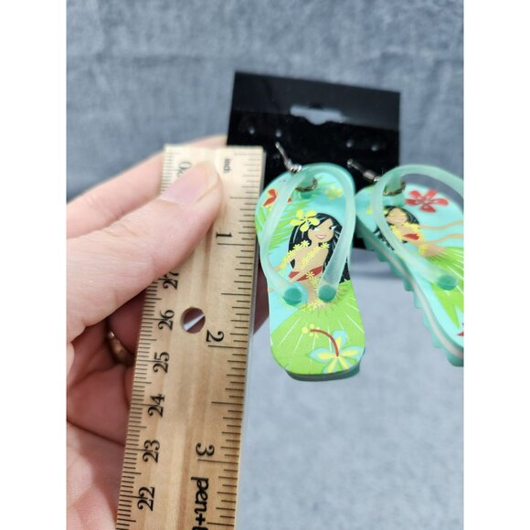 Flip Flop Hula Earrings With Tropical Design For Women - Picture 4 of 4